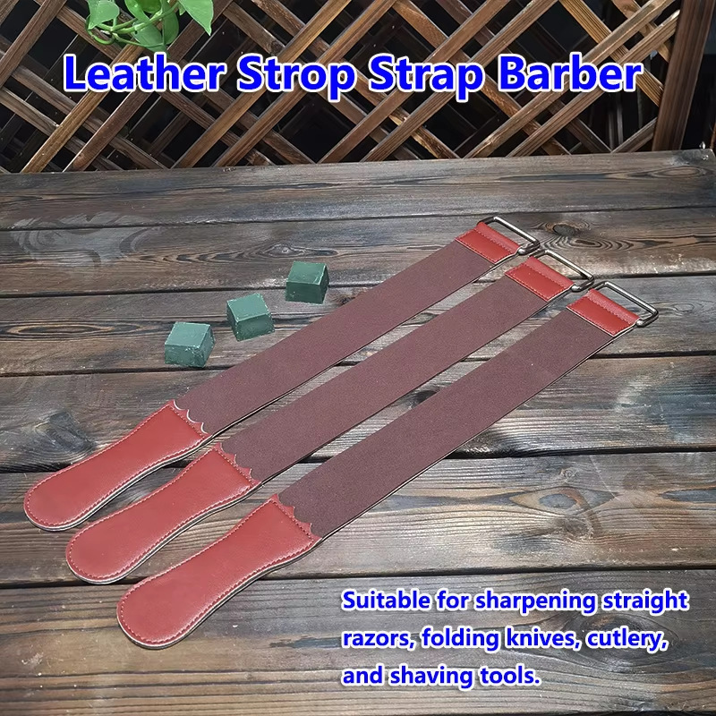 Genuine Leather Sharpening Belt for Barber Razors and Folding Knives, Sharpening Tool for Shaving