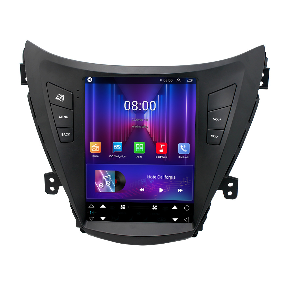 Aplicable a 11-13 Elantra Android navegación del coche Bluetooth MP5 pantalla vertical revertir la imagen GPS jugador