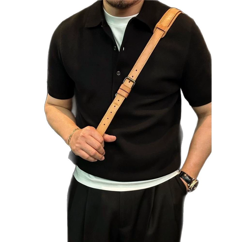 Men's soft comfortable summer clothing, summer knitted T-shirt, with short sleeve