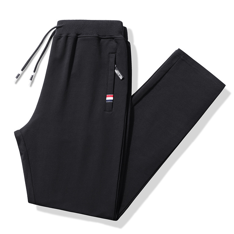 M-8Xl Pure Cotton Sports Pants for Men, Spring and Autumn Thin Style, Plus Size Casual Long Pants, Straight-Leg, Cross-Border