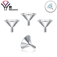 厂家直销G23钛合金外牙螺纹漏斗式空托粘钻杯子DIY钛配件现货批发