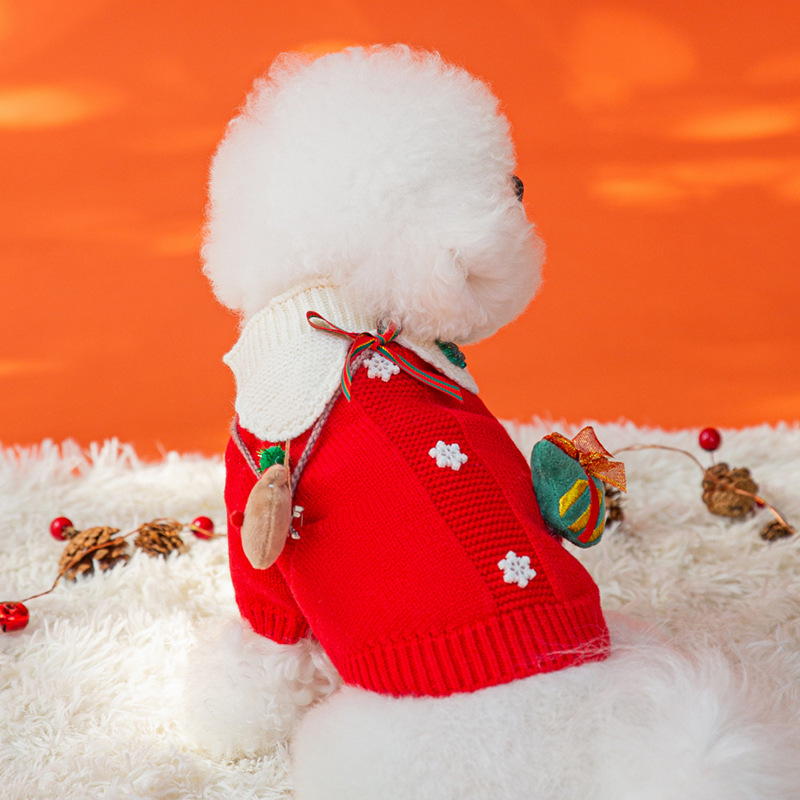 Perro celebridad en línea Otoño e Invierno Navidad ELK mascota suéter gato dos piernas de punto festivo Año Nuevo cardigan de punto