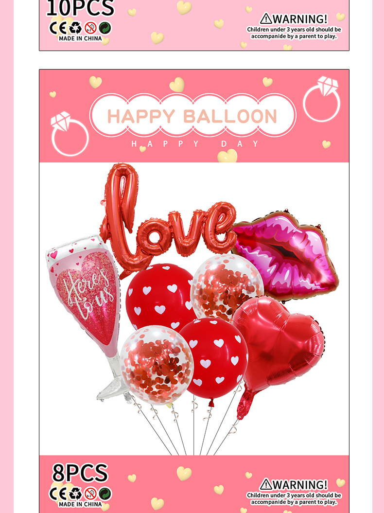 Valentine's Day Cute Romantic Letter Heart Shape Aluminum Film Wedding Party Balloons display picture 4