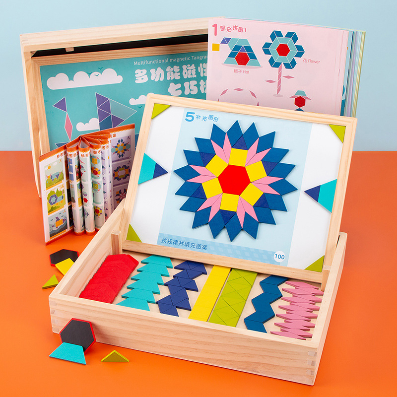 Tangram magnético multifuncional creativo de madera para niños