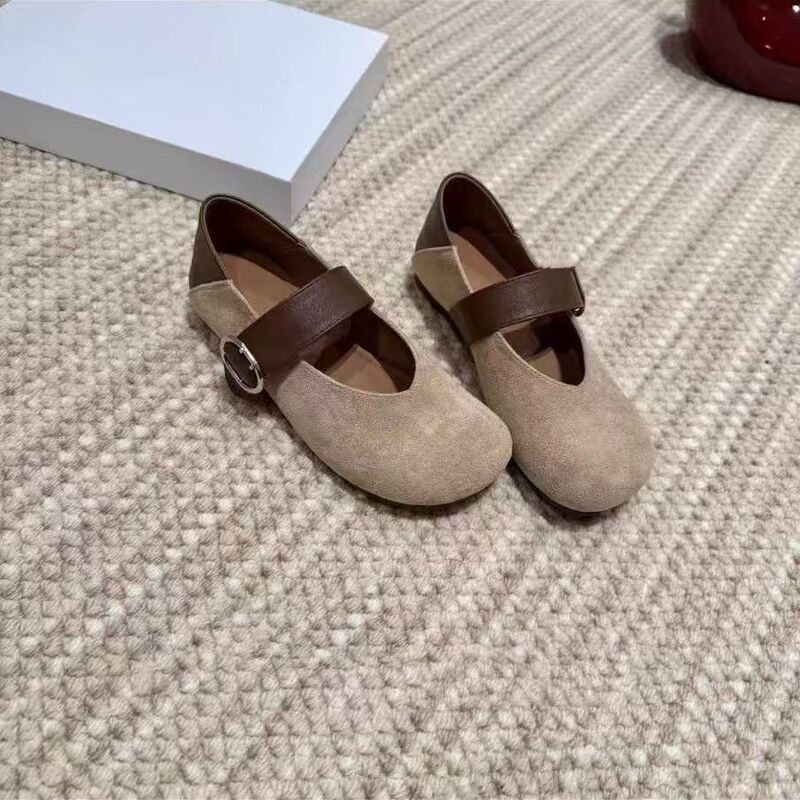 Soft leather autumn shallow shoes 2026 retro new leopard print Mary Jane shoes, flat loafers, ultra-light French style Soft leather autumn shallow shoes 2026 retro new leopard print Mary Jane shoes, flat loafers, ultra-light French style