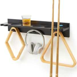 木质台球杆支架壁挂式球杆架酒吧台面桌面台球杆木质支架