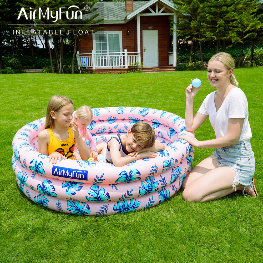 AMF | Piscina de Olas Inflable, Piscina Inflable de Tres Capas, Piscina de Olas para Niños, Piscina Estilo Selva Tropical para el Hogar