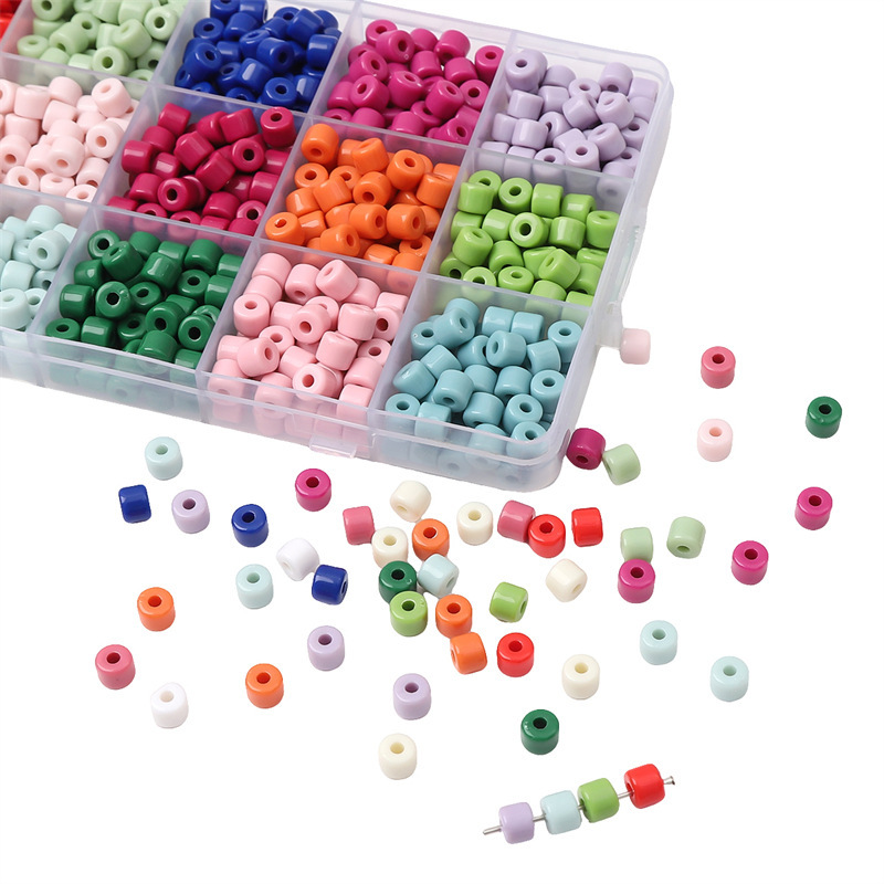 アクリルカラフル小さな円筒形ビーズマカロン色手ビーズdiy手作りビーズアクセサリー卸売|undefined