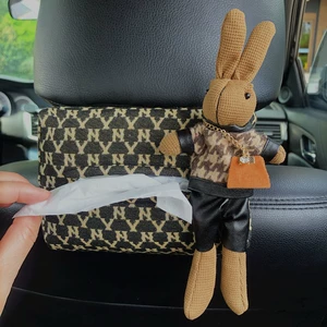 Avtomobil üçün Houndstooth Dovşan Salfet Qutusu Qoltuqaltı Salfet Örtüyü Avtomobil Daxili Bəzək