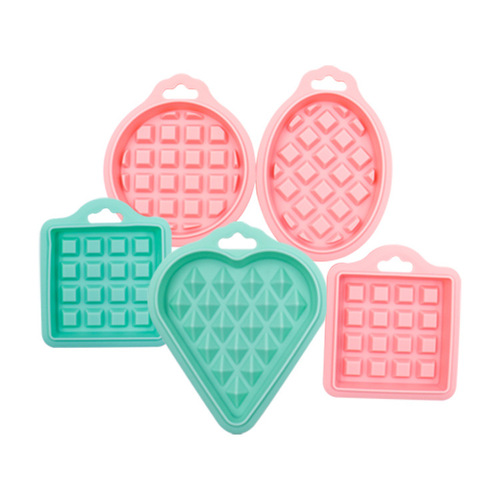 New five-piece set of platinum silicone waffle molds for home baking molds