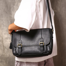 跨境新款真皮单肩包工厂直销头层牛皮斜挎包大容量个性百搭邮差包