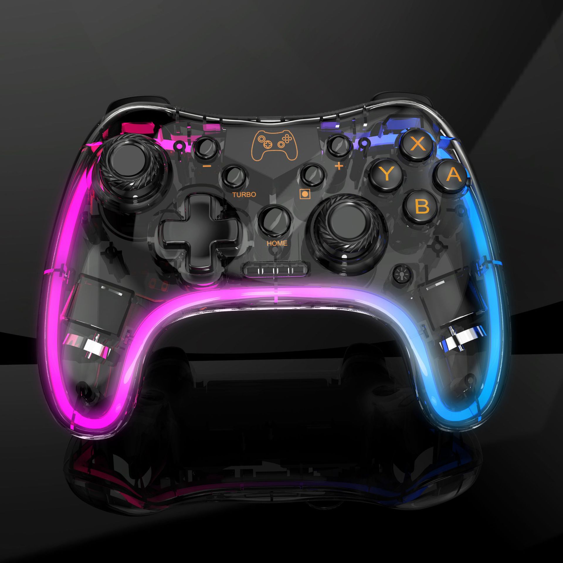 Neon RGB colorful glowing SwitchPro handle 6 axis somatosensory Amazon hot sale praise Switch handle