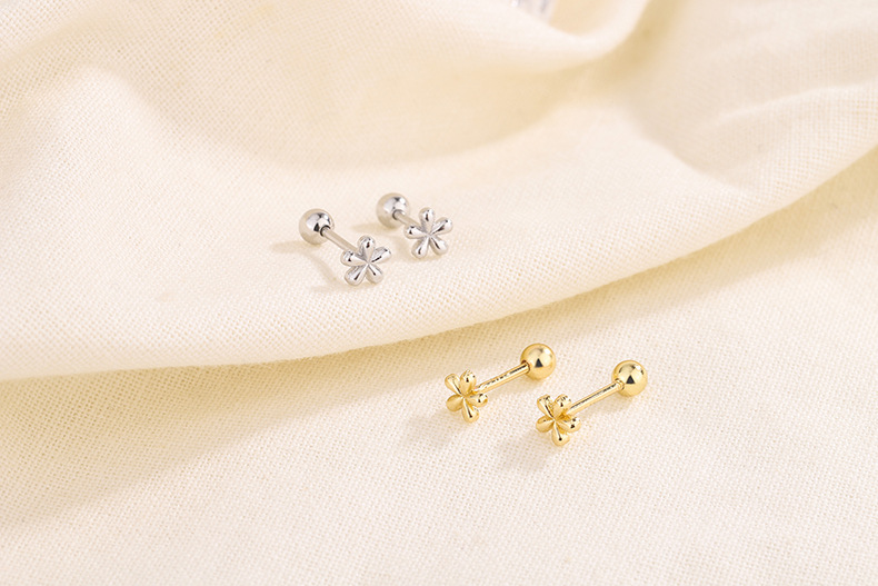 1 Pair Quantity Simple Style Flower Copper Plating Ear Studs 1 Pair