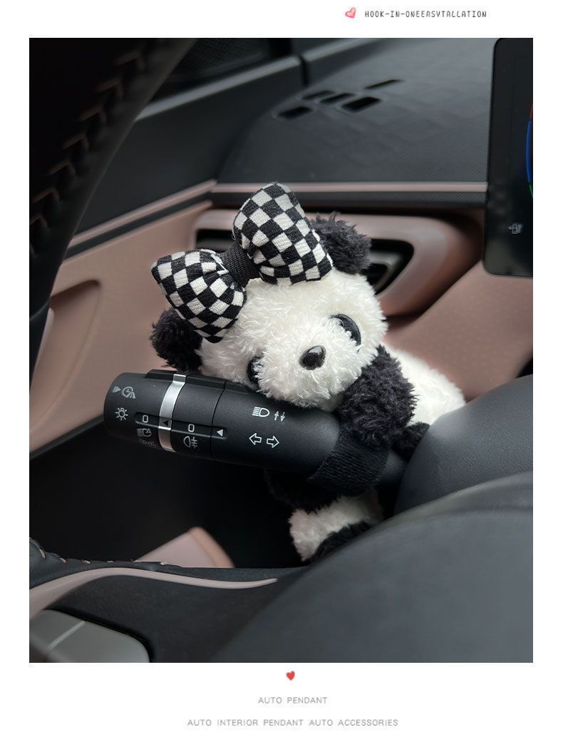 Decoraciones de automóviles para interiores de automóviles para muñecas panda 2025 nuevas luces de dirección limpiaparabrisas muñecas