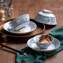 碗碟套装家用景德镇陶瓷青花瓷餐具创意单个饭碗盘子碗盘定制