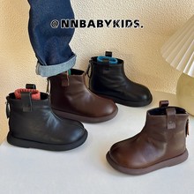 女童靴子冬季加绒儿童公主皮靴男童真皮马丁靴软底宝宝二棉短靴潮