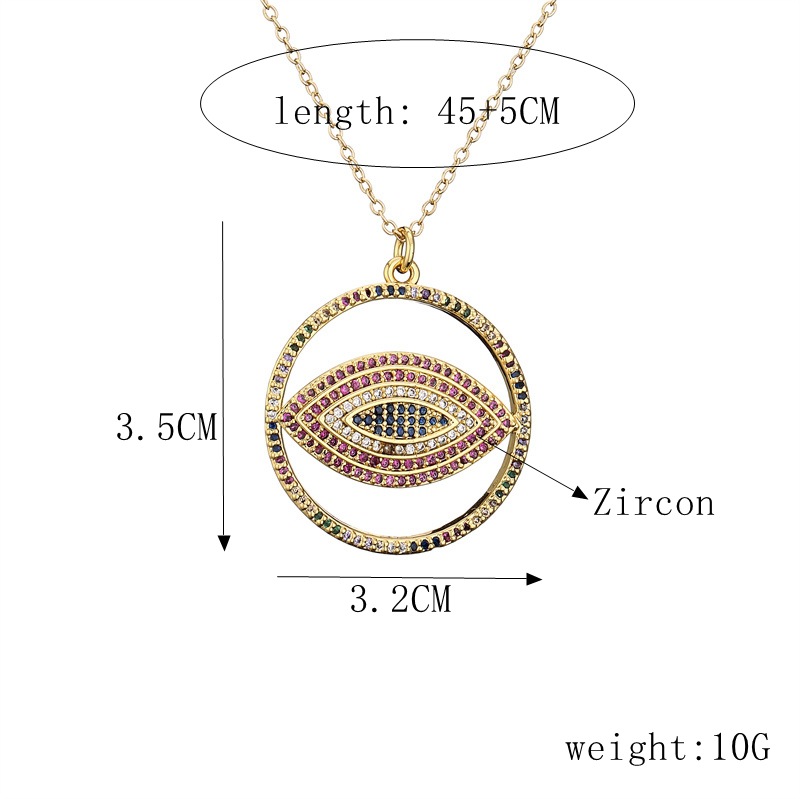 Fashion Devilu0027S Eye Copper Necklace Plating Zircon Copper Necklaces