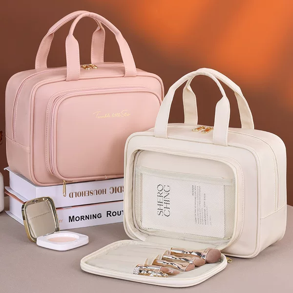 Cross-border New Product Classification Multi-layer Patch Pocket Cosmetic Bag Women's Portable Large Capacity High-end Portable Cosmetic Storage Bag