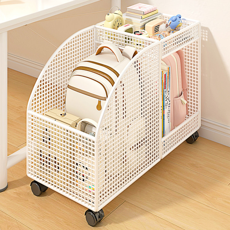 School Bag Rack, Floor-Standing Storage Rack, Multi-Layer Storage Rack Next to the Home Desk, Children's Picture Book Rack, Integrated Storage Without Installation Required