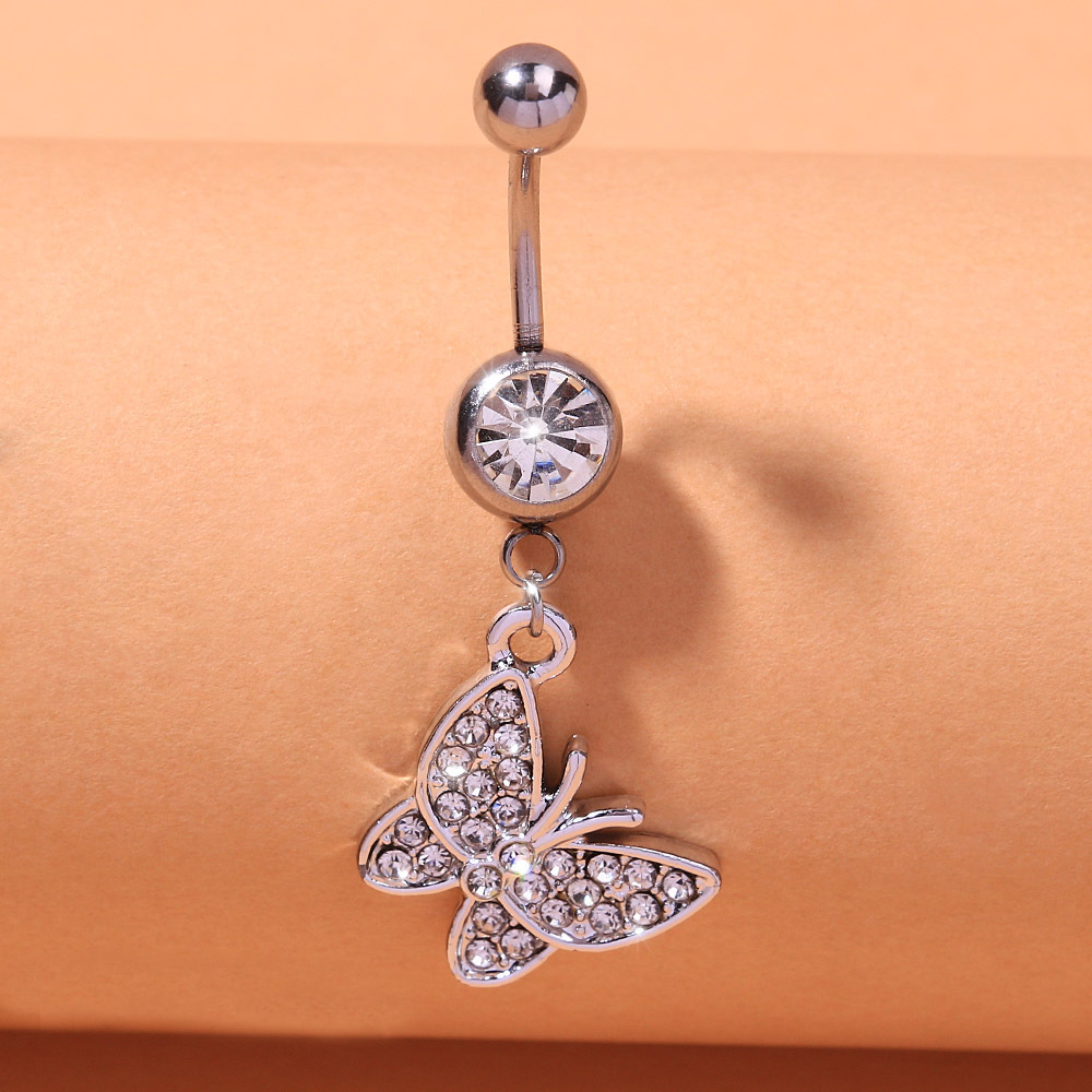 Személyre szabott szív alakú köldök piercing strasszokkal_voghion.com