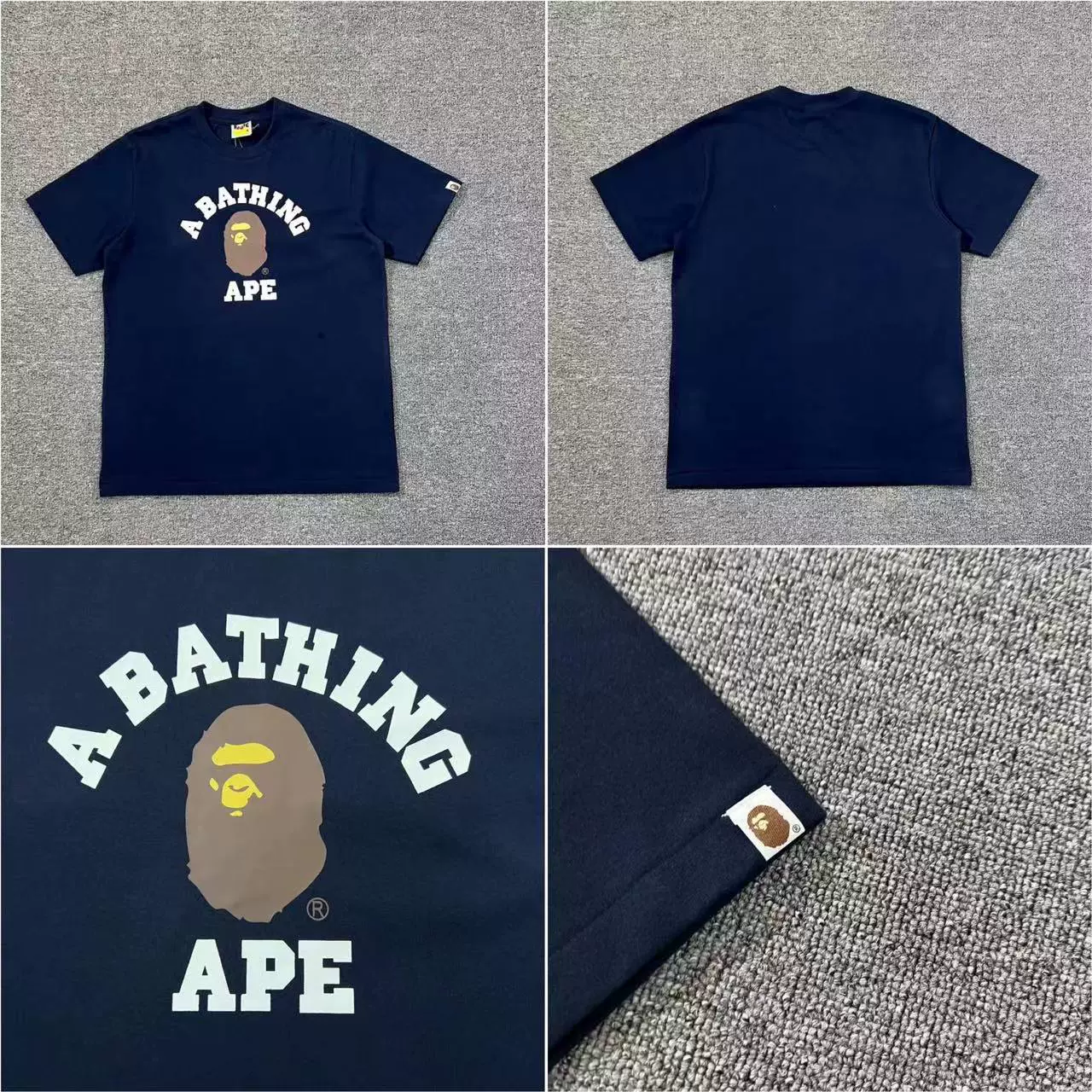 Стильный брендовый топ BAPE с половинными рукавами TEE для мужчин и женщин, камуфляж голова обезьяны, высокого уровня, свободный крой, короткий рукав