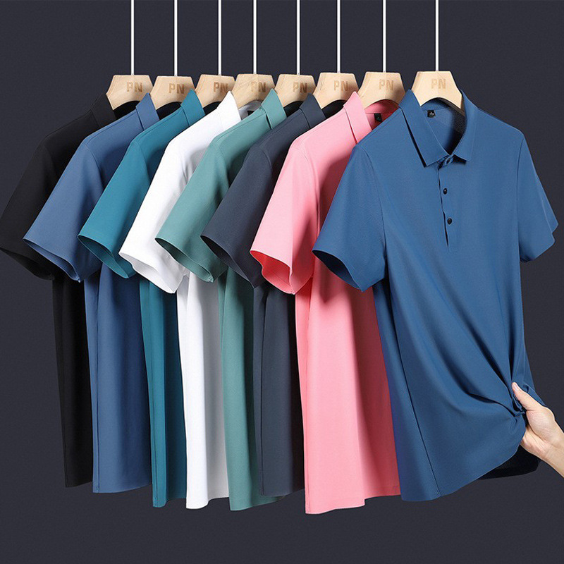Hielo de manga corta Polo hombre nuevo grupo ropa de trabajo camiseta de manga corta Hielo de negocios sin marcas polo transpirable
