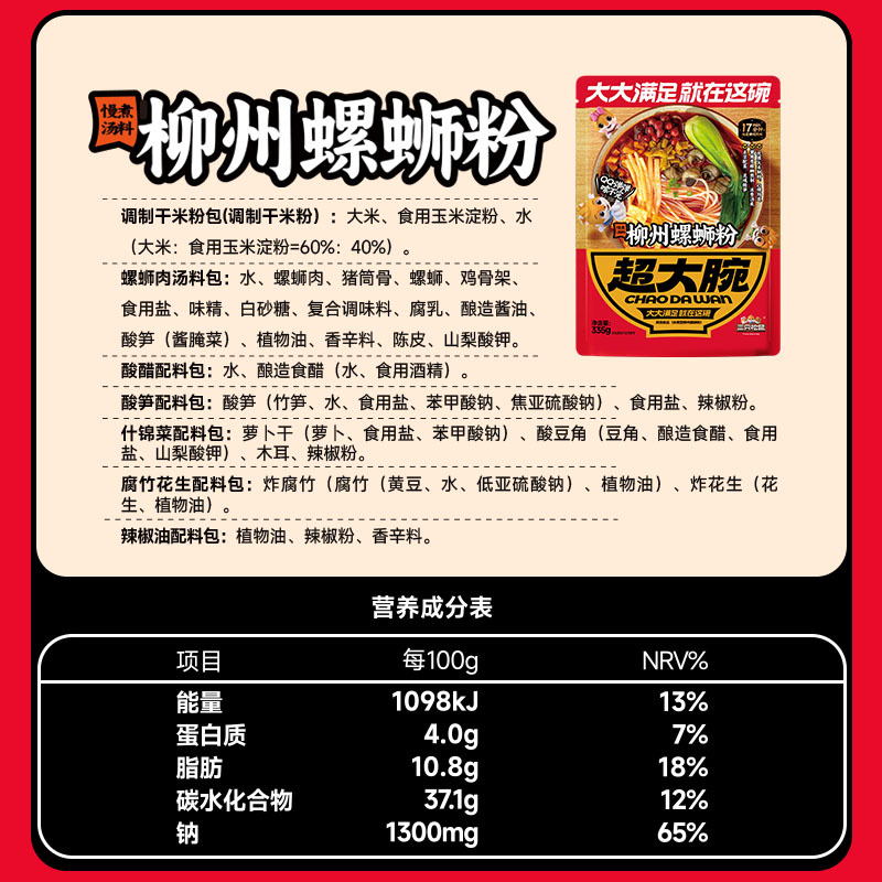 【다람쥐 세 마리_달팽이 국수 335g x 5봉】리우저우 특산품 달팽이 국수