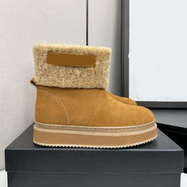 2025秋冬新款冬季时尚圆头雪地靴女百搭保暖抗寒防滑厚底短靴女