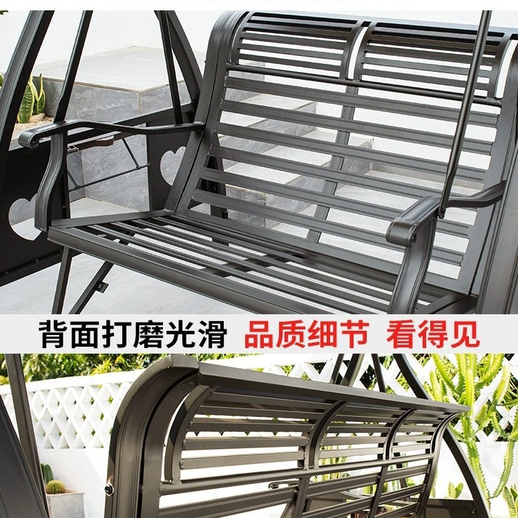Al Aire Libre mecedora doble ocio cesta colgante patio Nuevo columpio solar al aire libre con pedal de aleación de aluminio fundido