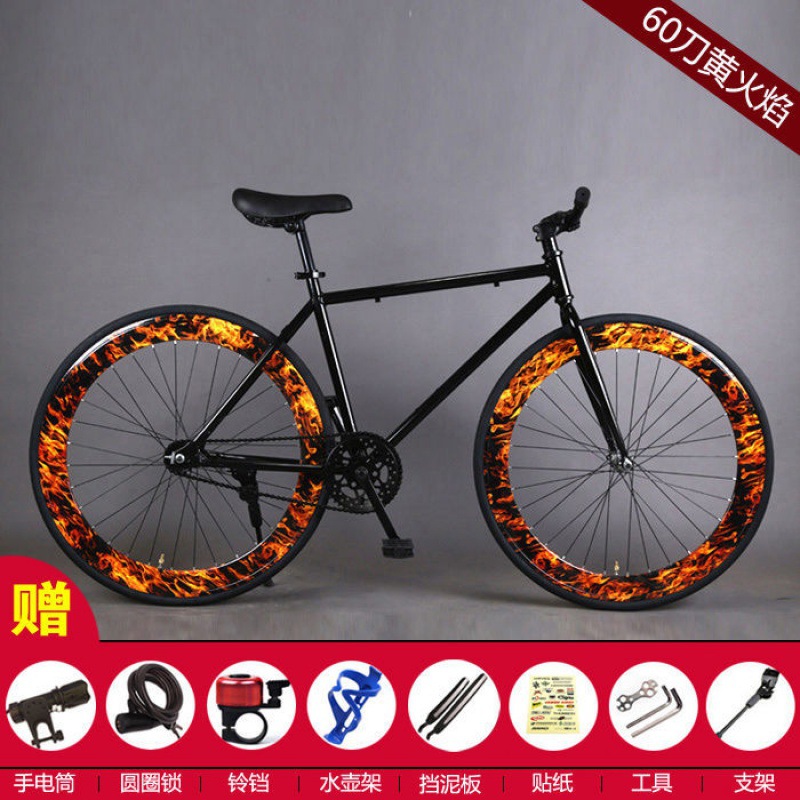 새로운 60 칼 검정색 프레임 노란색 불꽃