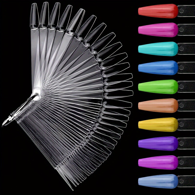 50Pcs Transparent Coffin Shaped Nail Swab Sticks Long Ring Uv Gel Nail Art Supply Oval Nail Art