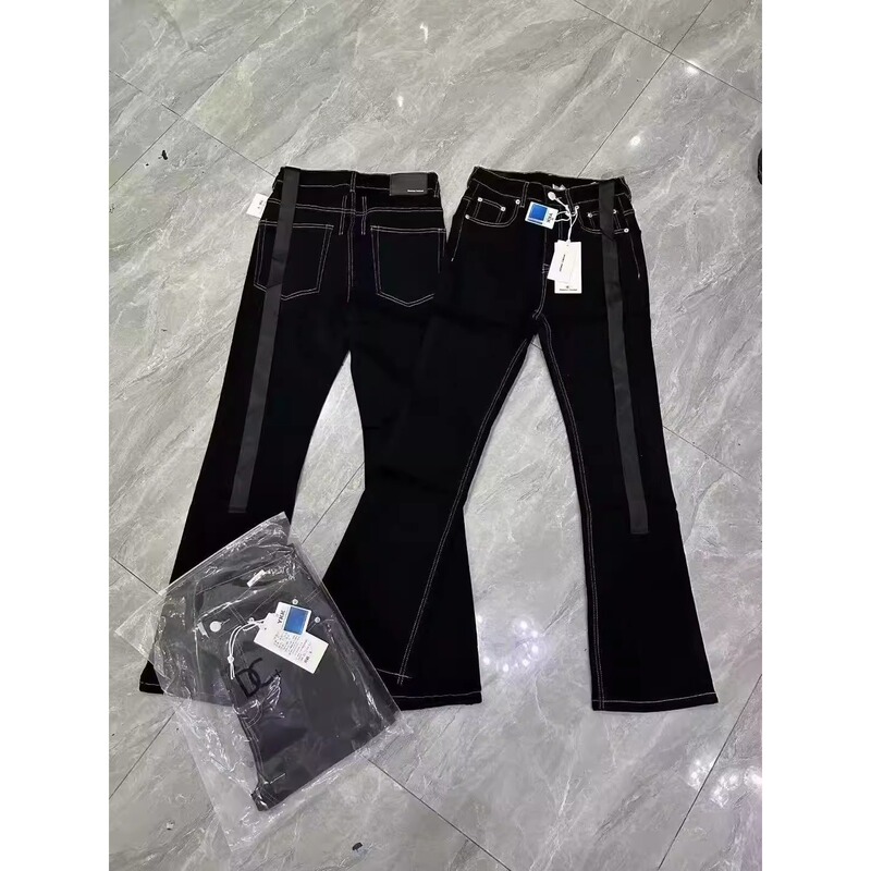 American High Street Vibe Style Black Long Ribbon Vintage517 Textured Slightly Flared Stretch Slim Jeans Men's Trendy American High Street Vibe Style Black Long Ribbon Vintage517 Textured Slightly Flared Stretch Slim Jeans Men's Trendy