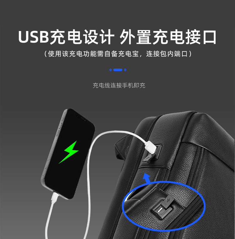 Ba lô nam da bò thật cao cấp đựng laptop 15,6 inch, ba lô công sở dung tích lớn 20–35L đi công tác du lịch — màu đen chi tiết 11
