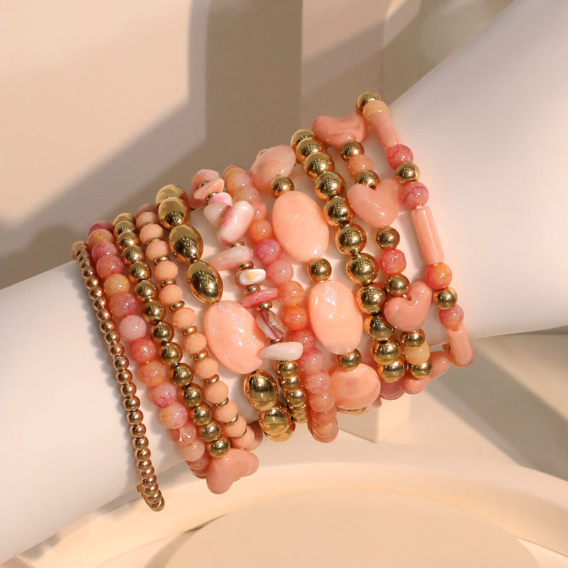 88g Weight Stretch Adjustable Clasp Closure Type Bracelets Classification ABS, Artificial Crystal Chain Material Beaded Chain Chain Type Elegant Irregular Geometric ABS Artificial Crystal Beaded Chain Stretch Adjustable Beaded Bracelets Wholesale