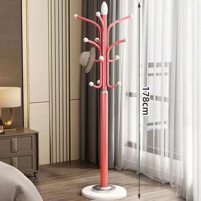 Percha de gorras, percha de ropa de piso, percha de ropa de lujo ligera, estante de ropa simple, estante de bolsa vertical de una sola varilla para la sala de estar doméstica