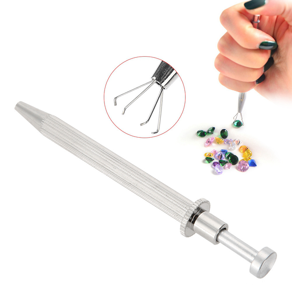 Acero inoxidable cuatro-garra grapa clip de diamante desnudo circón diamante joyería de uñas oreja hueso herramienta de joyería especial