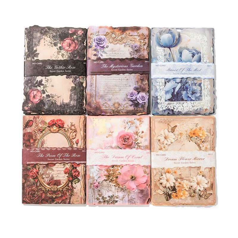 Материал Mo Mo Paper Secrets Garden Серия Ретро Руководство DIY Материалы для украшения Нижний 30 листов 6 вариантов
