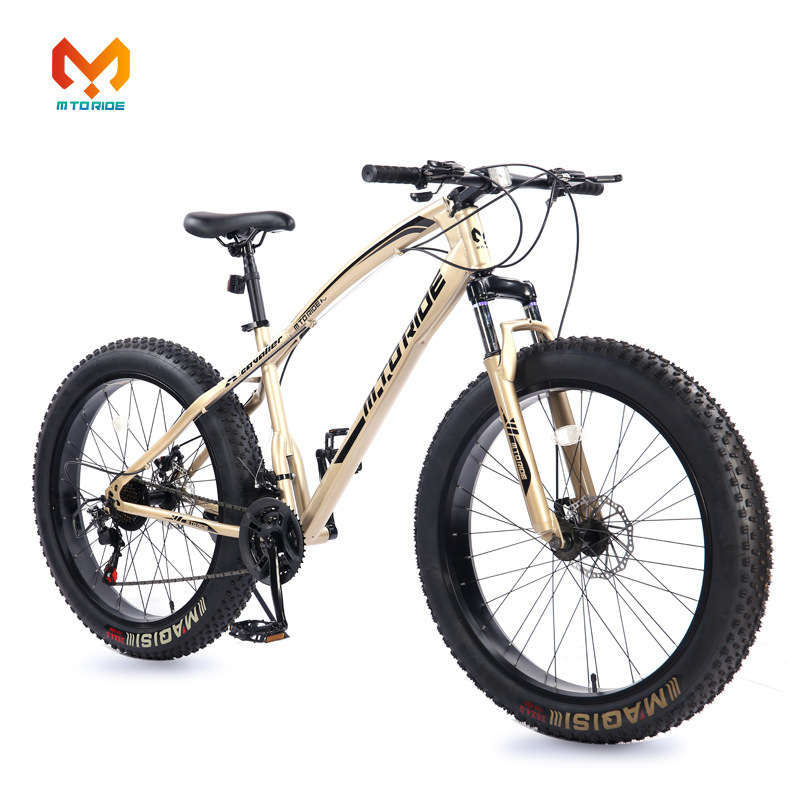 Fat tire mountain bike 26 inch 21 speed disc brake shock absorption mountain bike fat tire bicycle variable speed mountain bike 4.0 tire