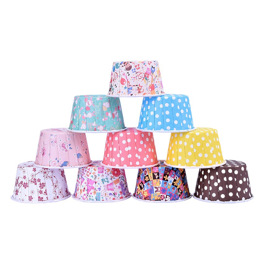 Pooh pastel hogar muffin taza titular de papel para hornear medio curling recubierto rollo de taza de papel de alta temperatura resistente engrosada