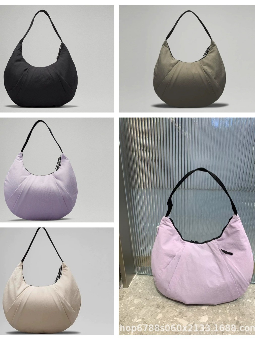 Nylon waterproof bag, capacious underarm bag for yoga