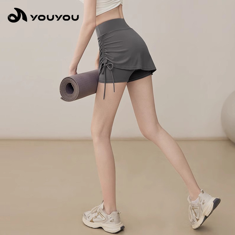 Yoga clothing women's 2025 new summer yoga sports shorts can be worn outside running training fitness pants skirt wholesale Yoga clothing women's 2025 new summer yoga sports shorts can be worn outside running training fitness pants skirt wholesale