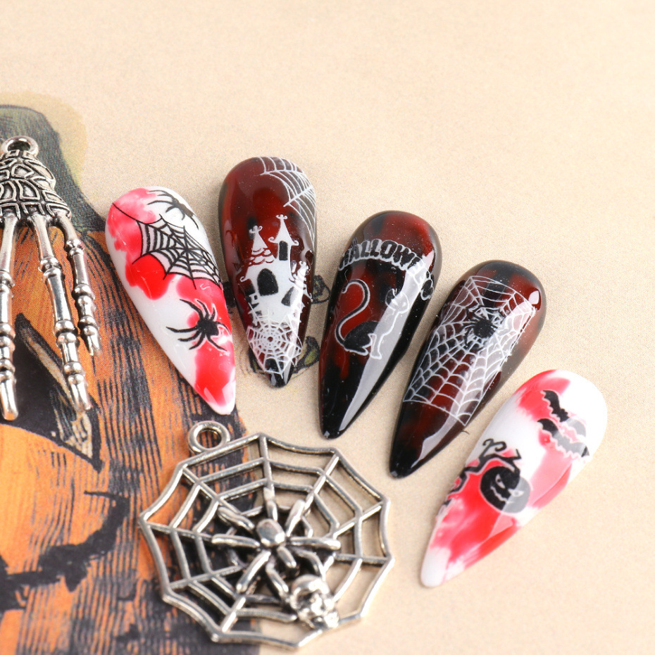 Halloween Mode Motif Halloween Synthétiques Ongles Correctifs 1 Jeu display picture 7