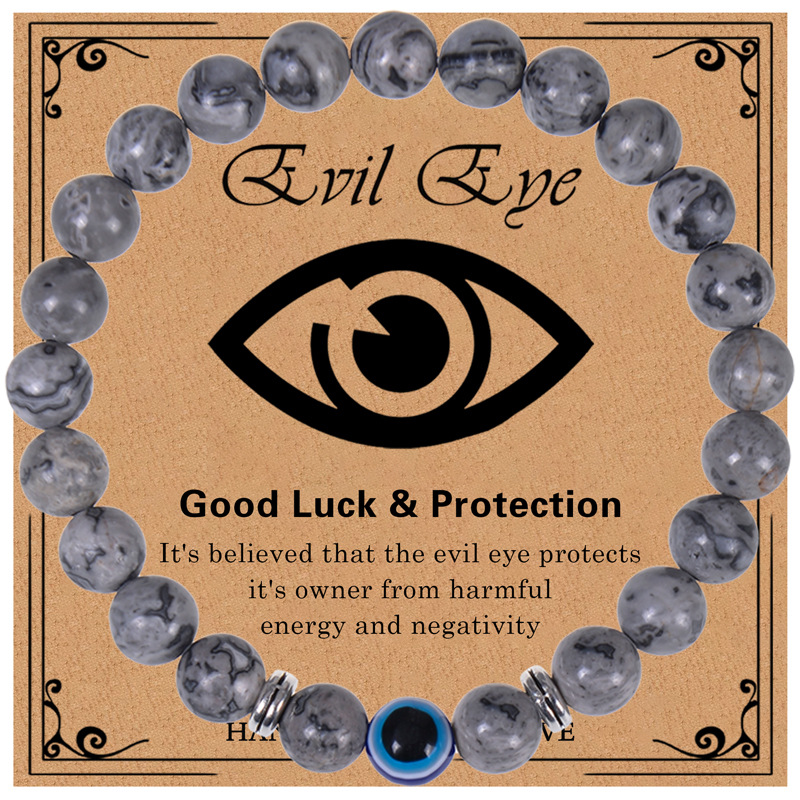 22g Weight Ethnic Style Devil's Eye Natural Stone Beaded Bracelets