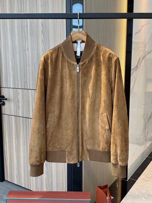 Lp Men's Loro High-End Cashmere Leather Jacket with a Delicate and Soft Leather Feel, Simple Design