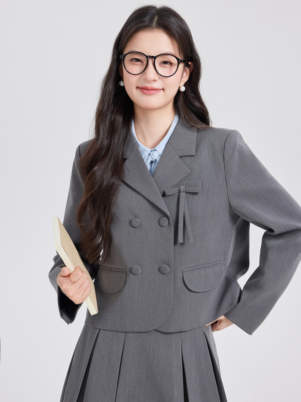 正式场合正装女套装大学生教资面试轻职场穿搭小个子通勤西服9125|undefined