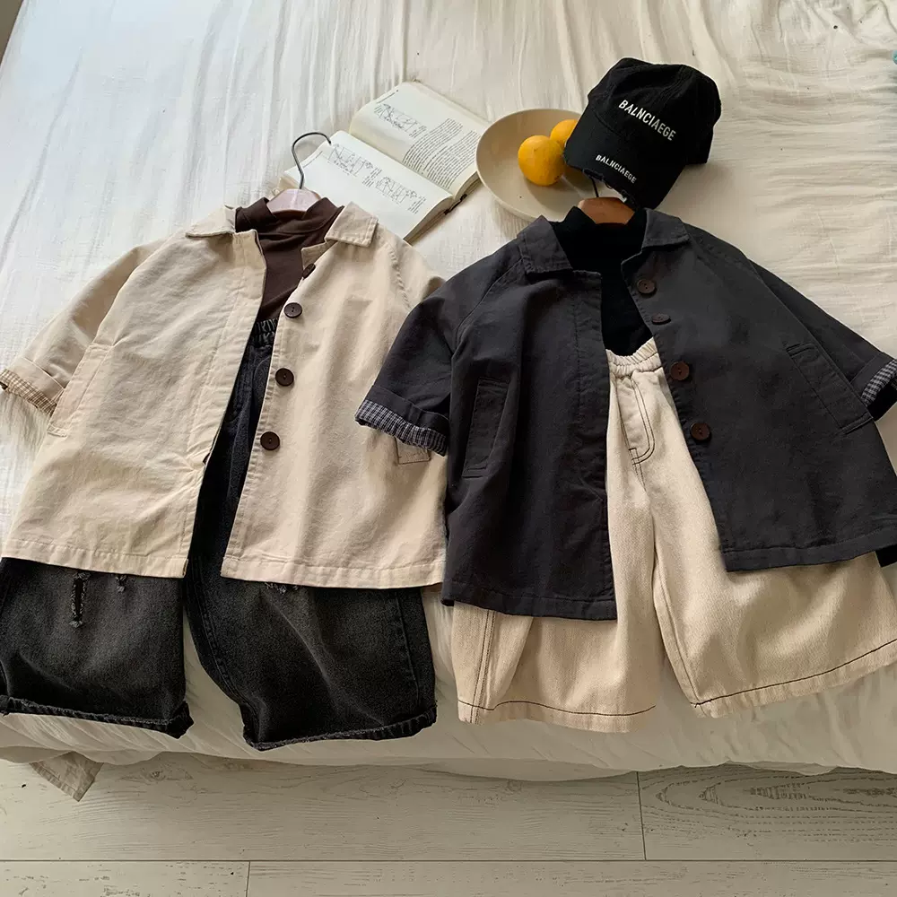 儿童休闲风衣外套2025春季新款男童洋气中长款韩版春装女童上衣潮