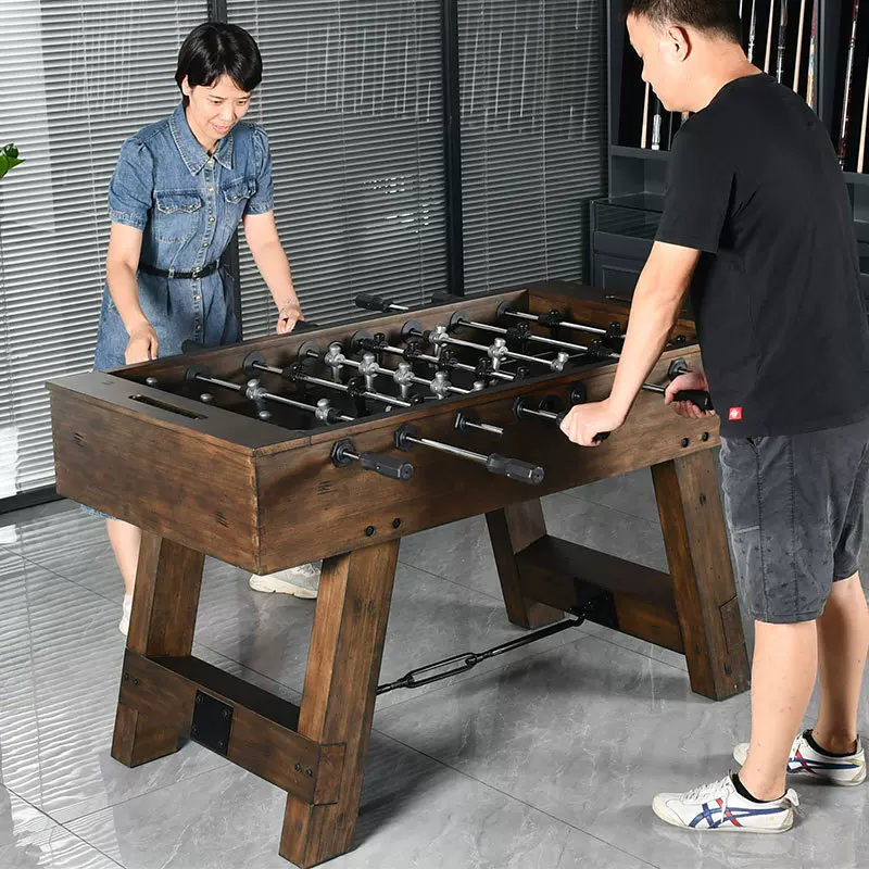 高档实木松木足球桌 1.4米大号成人实木桌上足球桌  soccer table