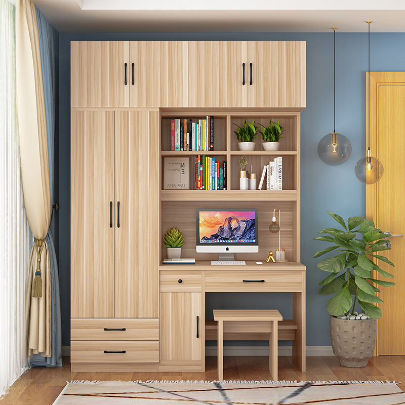 Computer Desk with Wardrobe Simple Modern Multi-Functional Combination Bookshelf Student Writing Desk Integrated Desk Tω