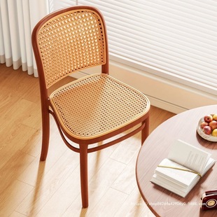 Second-Hand Imitation Rattan Chair Plastic Rattan Chair Backrest Chair Sedentary Breathable Outdoor Stool Home Dining Chair Commercial Dining Table Chair