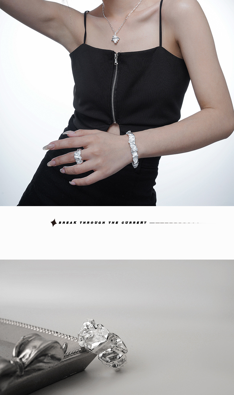 Fashion Geometric Sterling Silver Plating Open Ring 1 Piece